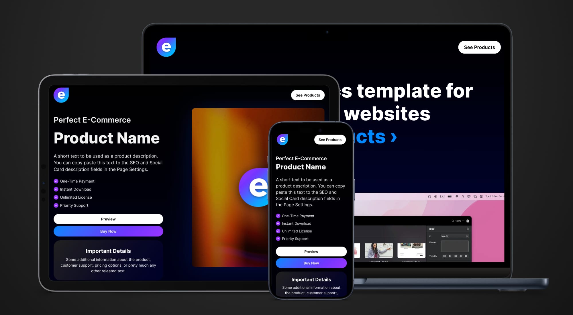 studio template for blocs