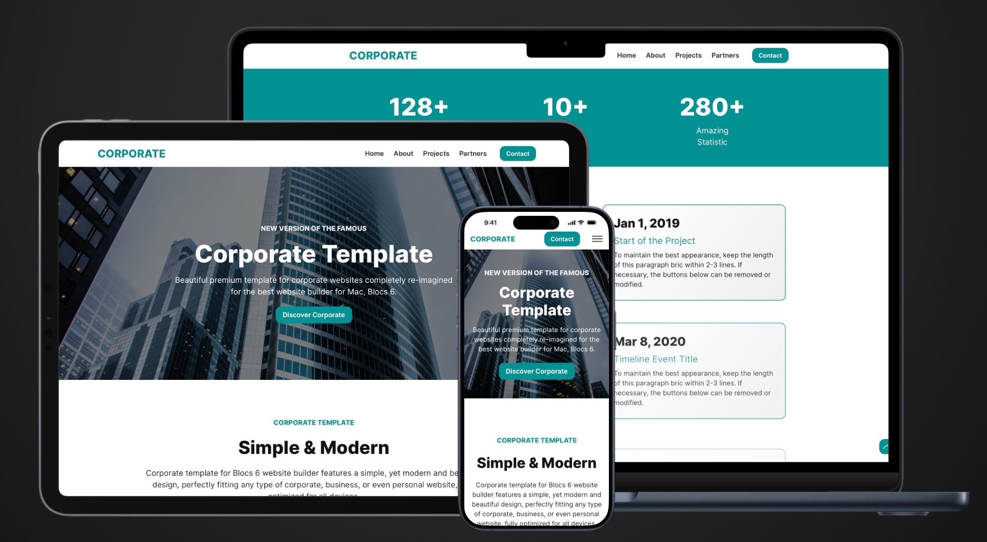 Corporate premium template for blocs