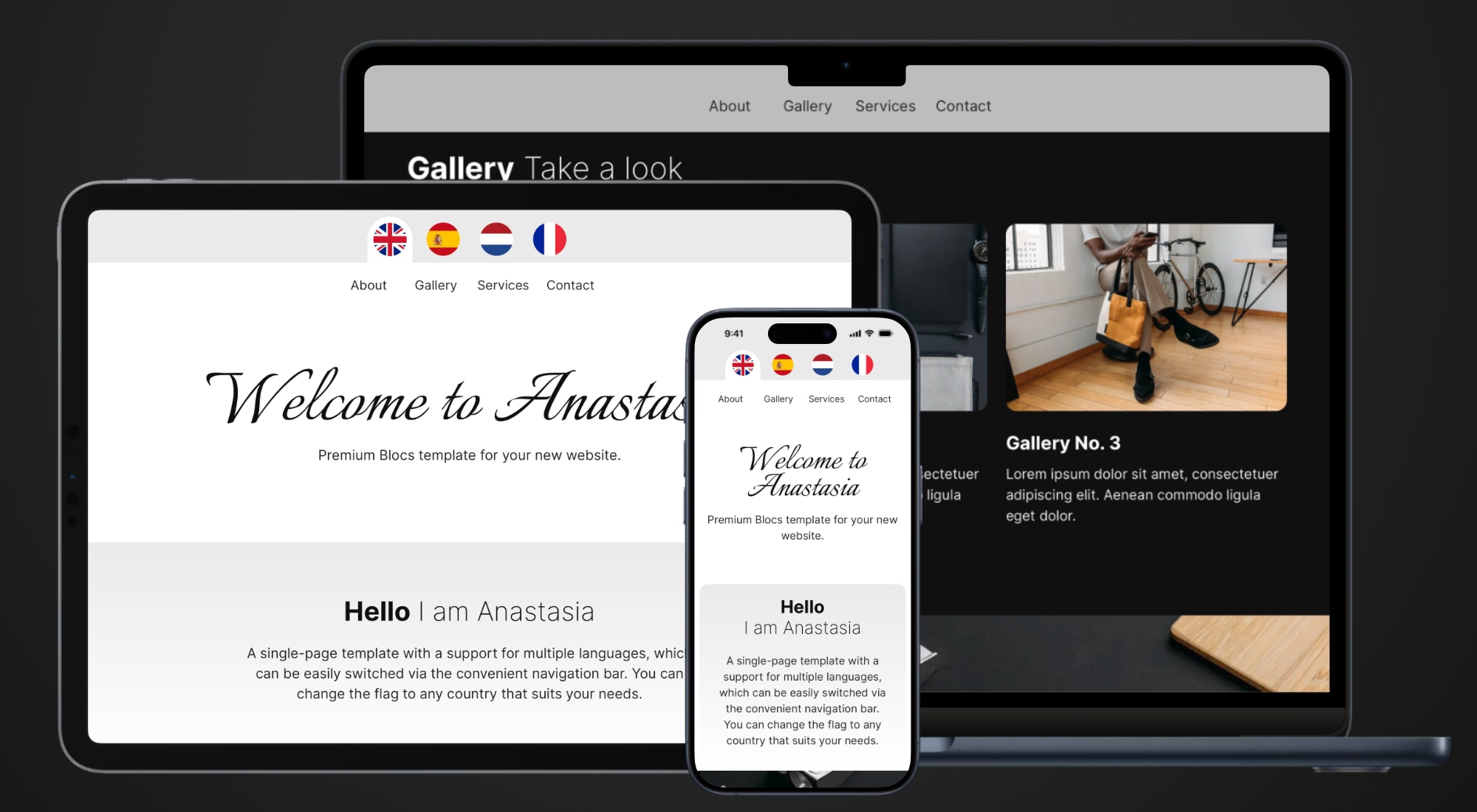 Anastasia premium template for blocs