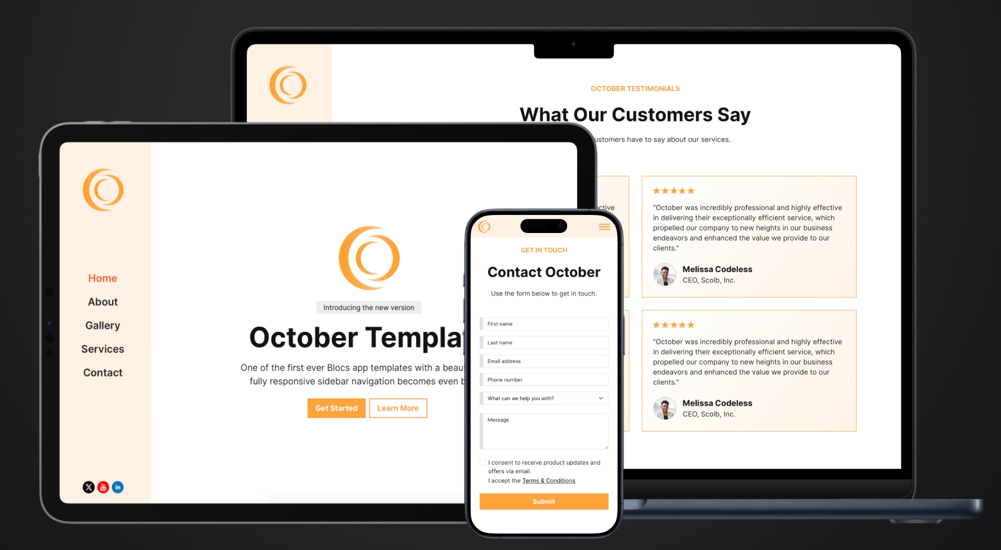 October premium template for blocs