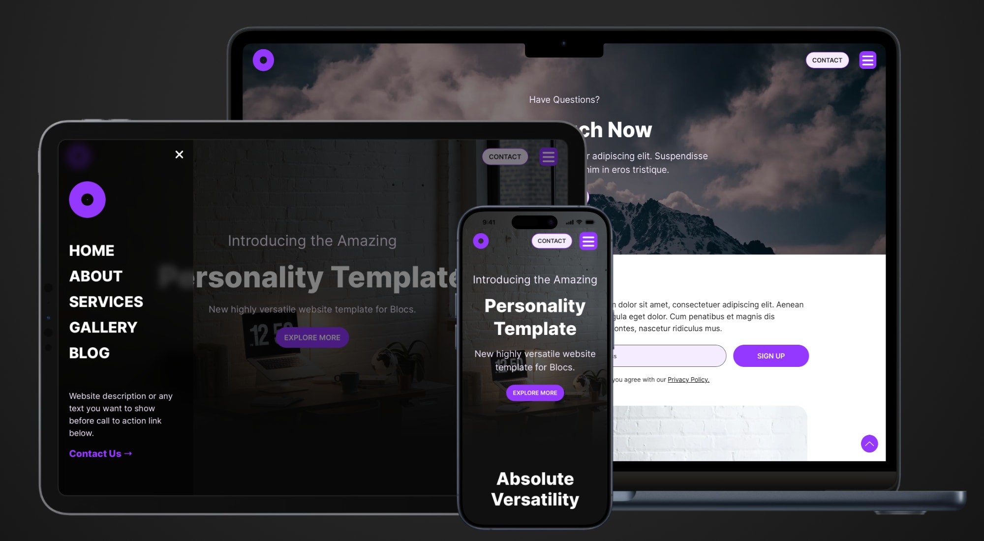 Personality premium template for Blocs