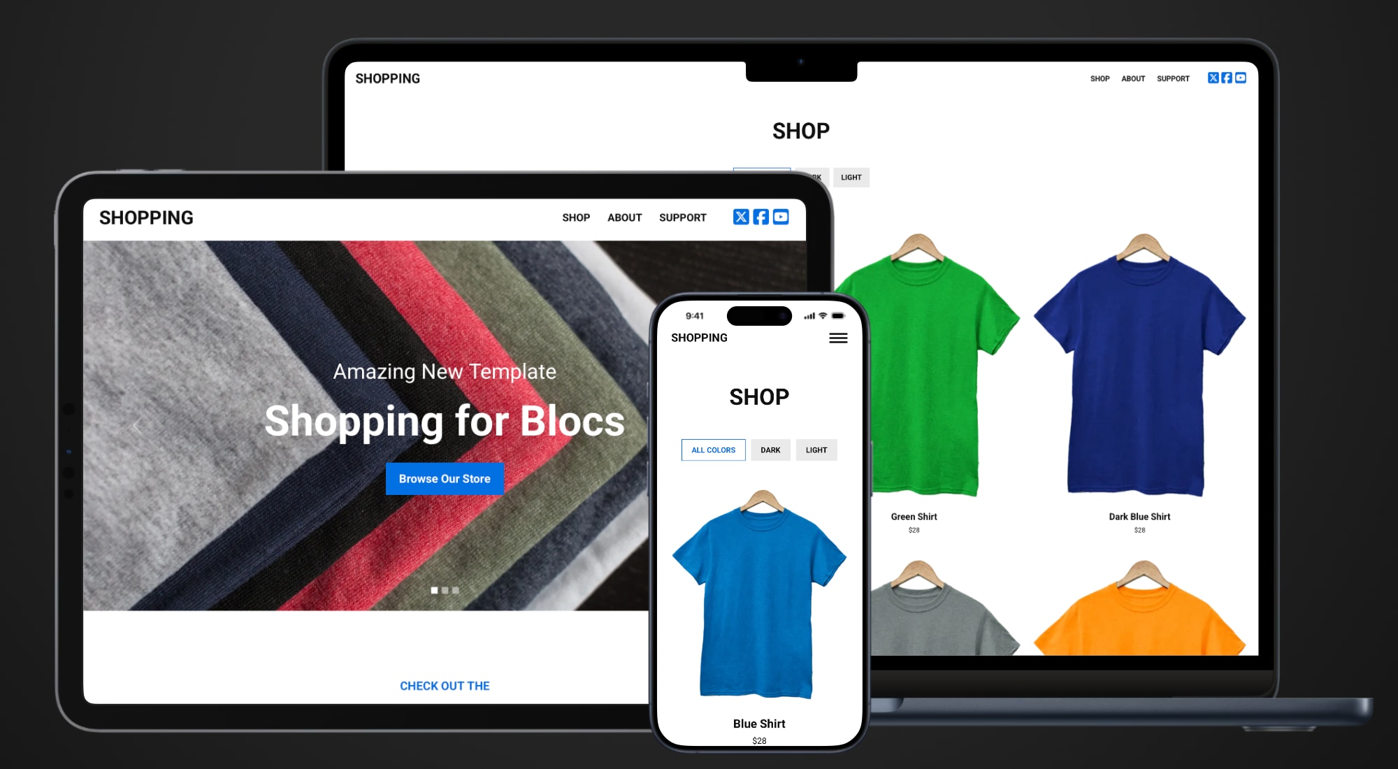Shopping premium template for blocs